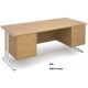 Maestro Cantilever Straight Desk with 2 Pedestals